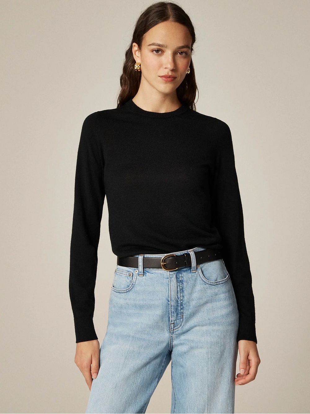 J Crew Carolyn fitted crewneck sweater in merino wool
